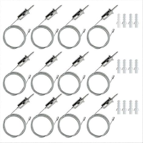 Kit de 12 câbles de suspension hexagonaux pour garage, chaînes de suspension en acier, connecteur lumineux alvéolé pour suspension. (1/5)