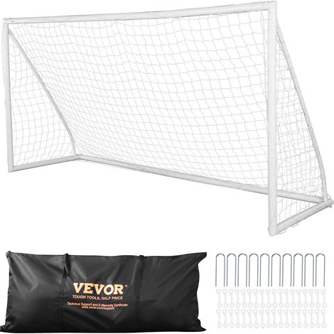 But de Football pour Enfants Cage de Foot en PVC Résistant Portable de 371x183 cm avec Sac de Transport Pratique et Filet pour Entraînement Extérieur dans l’Arrière-Cour Jardin Parc Extérieur (1/5)