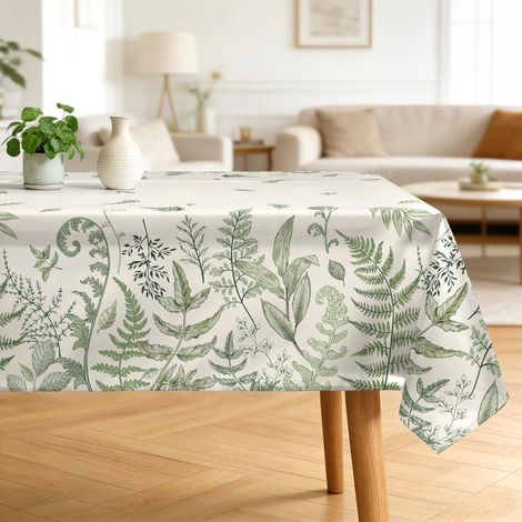 Tischdecke Landhausstil Vintage Blätter 140x180 cm Rechteckig Polyester