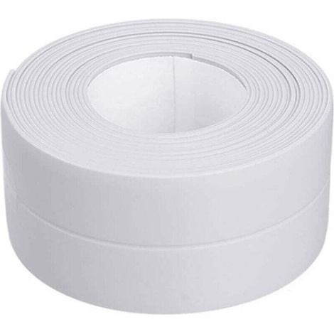 Ruban étanche PVC Ruban Adhésif Blanc 3.2m3.8cm Bande Etancheite Autocollante pour Cuisine Bonde de Lavabo Salle de Bain