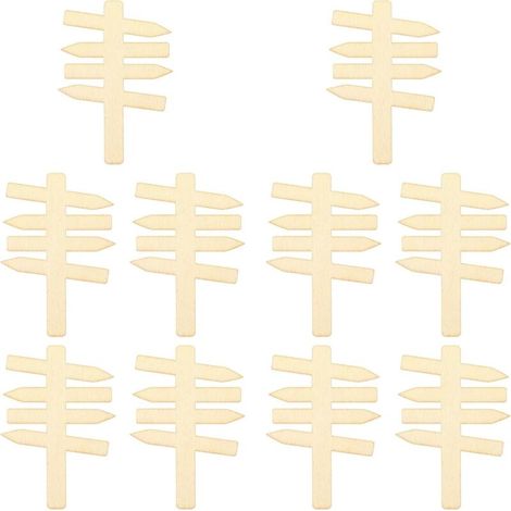 Lote de 10 panneaux miniaturas en madera - 7 x 5 cm - Pour jardin miniatura - Decoración para jardins miniaturas, maisons naines