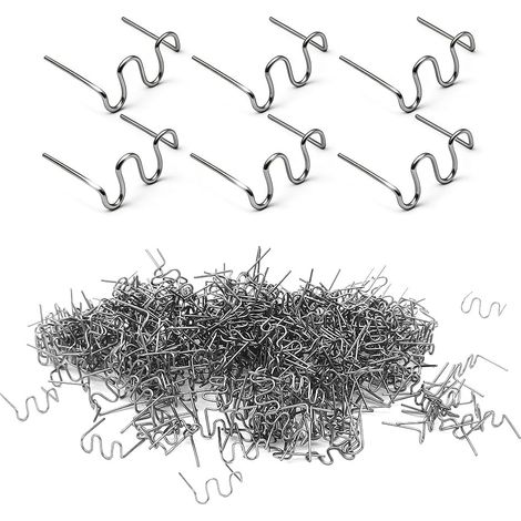 1000 PCS Agrafes Plastique en Acier Inoxydable Agrafe Chaude Metal Soudure Plastique air Chaud pour Réparation de Pare Chocs de Voiture Réparation Plastiques,0.6mm 0.8mm (1/5)