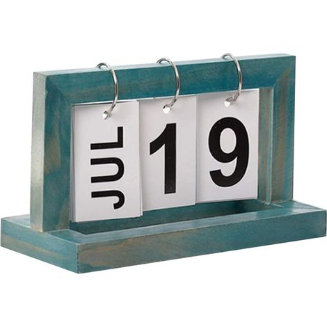 Calendrier de bureau compact avec feuille unique en bois vert Presentati (1/5)