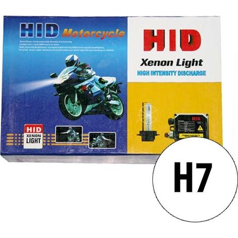 H7 moto kit Xenon. Luz corta de 6000K, consumo 35W. Balastro SLIM