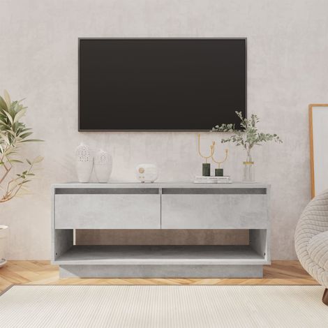 Mueble para TV madera contrachapada gris hormigón 102x41x44 cm vidaXL (1/5)