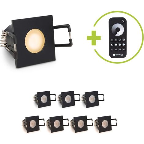 Einbaustrahler Mini Livorno eckig 3W 2700K IP65 - Farbe: schwarz matt - Anzahl: 8x (1/5)