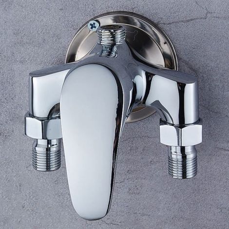 Mitigeur De Douche,Mitigeur Douche Ensemble Robinet De Salle De Bain Chauffe-Eau Solaire Mitigeur En Laiton Exposé D'Eau Chaude Et Froide G1/2 Interrupteur De Douche (1/4)