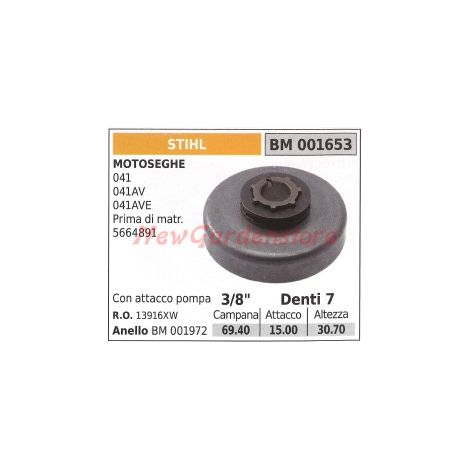 Kettensägenkupplung Glockenritzel STIHL 041 041AV 041AVE 001653 13916XW