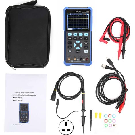 Oscilloscope portatif HDS242, multimètre avec générateur de signaux et de formes d’onde, testeur multifonction, prise UK 100-240V (1/5)