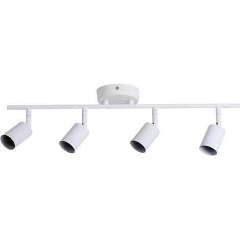 APPLIQUE 4 FARETTI SOFFITTO SOSPENSIONE PLAFFONIERA ORIENTABILI GU10 LED BIANCO