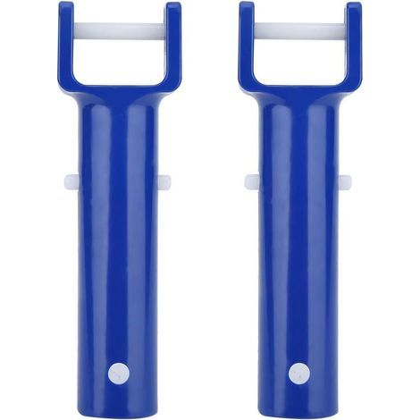 Pool-Clip-Griff, 2 Stück blaue V-förmige Pool-Clip-Bürstenkopf-Ersatzgriff-Zubehör (1/4)