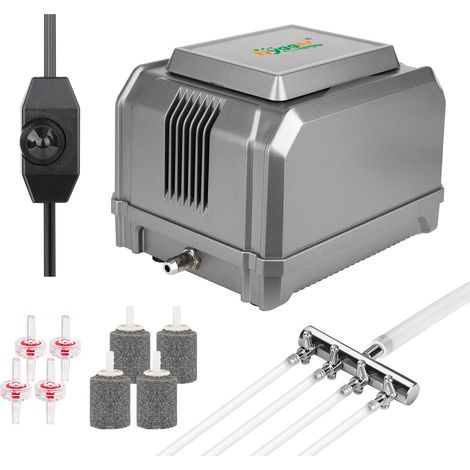 Pompe à Air d'Aquarium Puissante avec Diffuseurs Tuyaux et Clapets Anti-Retour Kit d'Aération Réglable pour Bassin et Grand Aquarium Silencieuse à 4 Sorties (1/5)
