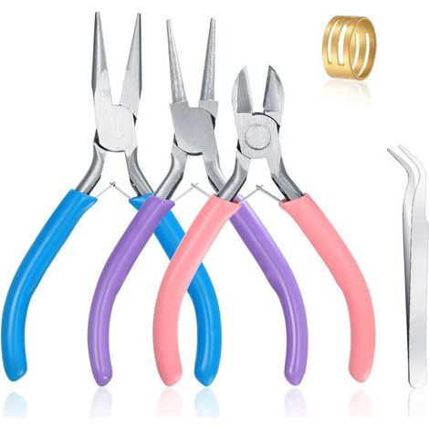 Set professionale di 3 pinze per gioielli con tagliafili e ganasce lunghe, strumenti per la creazione di catene e perline (1/4)