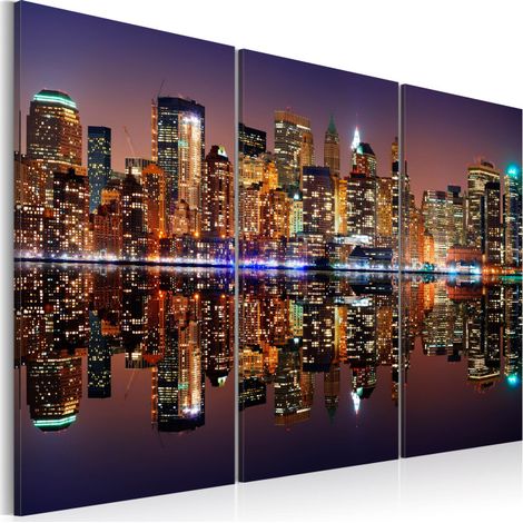Tableau "New York avec une Réflexion sur l'eau" 40 x 60 cm (1/2)