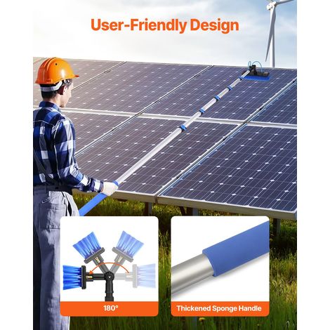Kit Perche Télescopique Nettoyage Panneaux Solaires Extensible à (1/5)