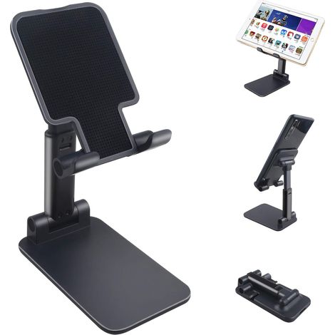 Support Téléphone Portable - Réglable En Hauteur Et Angle - Pour Smartphone Et Tablette 4 À 10,5 Pouces - Pliable Et Compact - 1 Pièce