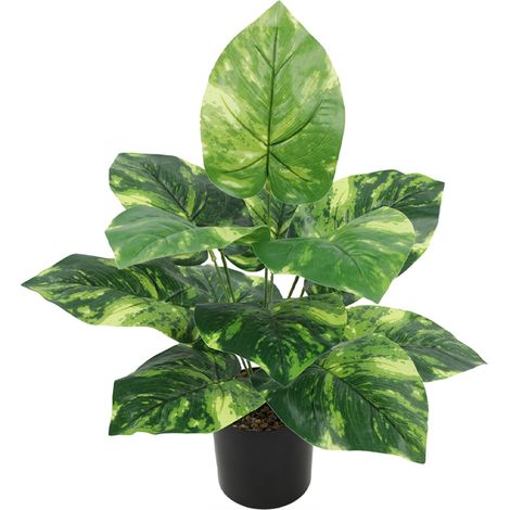 Plante Artificielle - Pot Noir En Plastique - Décoration Intérieure Pour Bureau Table Salon Chambre - 1 Pièce (1/5)