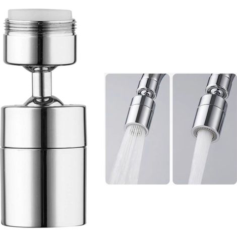 Aireador giratorio de 360° para grifos, cabezal rociador para grifo de cocina, boquilla ahorradora de agua, rociador de lavabo de gran angular, extensión con doble función. (1/5)