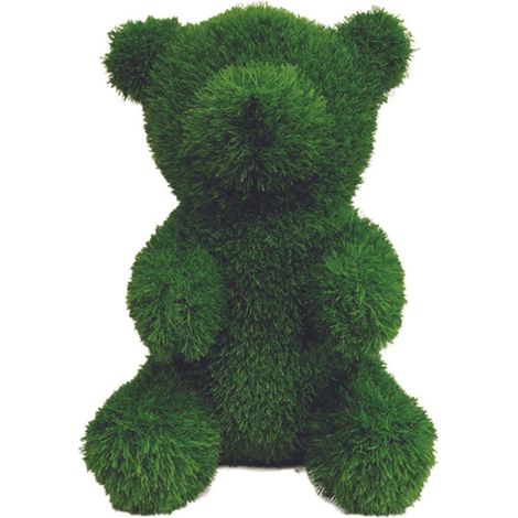 Jardinex – Peluche de jardin ours en gazon synthétique – Vert 35 cm – Rembourrage imputrescible – Résistant aux intempéries – Installation facile