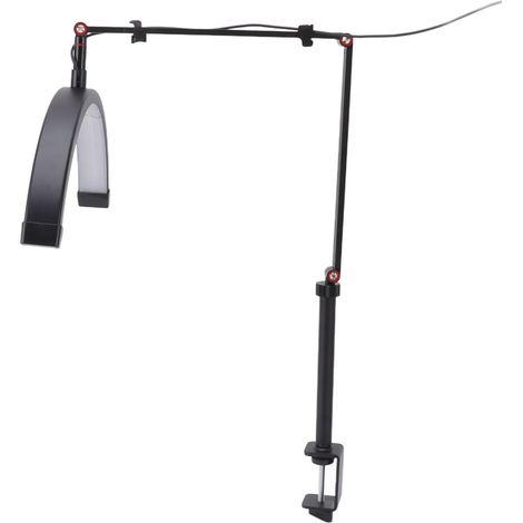 Lampe de bureau LED demi-lune pour cils, rotation à 360°, 3 couleurs, 10 niveaux d'intensité, éclairage beauté pour extensions de cils, 20 W, prise UE, 100-240 V (1/5)