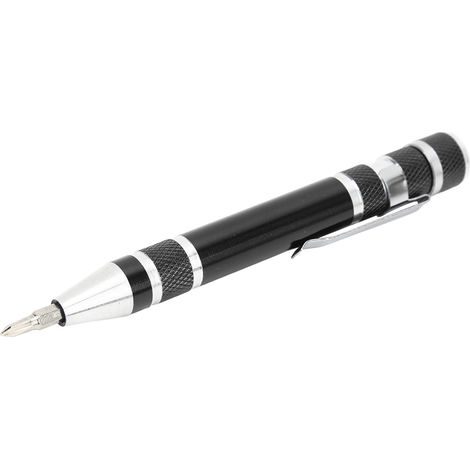8-in-1 Taschenschraubendreher, multifunktionaler magnetischer Stiftschraubendreher für kleine Schrauben, Schwarz (1/5)