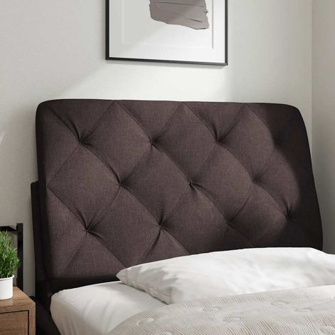 Coussin de tête de lit marron foncé 80 cm tissu (1/5)