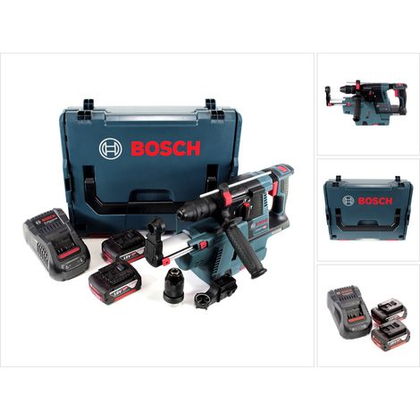 Bosch GBH 18V-26 F Martello perforatore a batteria 18V 2,6J SDS-Plus in L-Boxx con aspirapolvere GDE 18V-16, 2 batterie da 5Ah e caricabatterie (1/5)