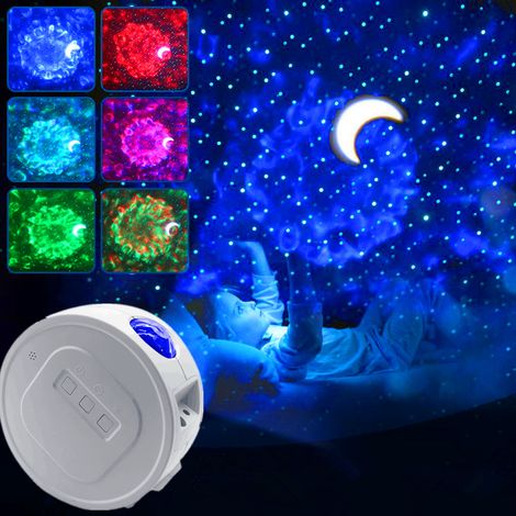 Veilleuse avec projecteur de ciel étoilé, couleurs réglables. (1/4)