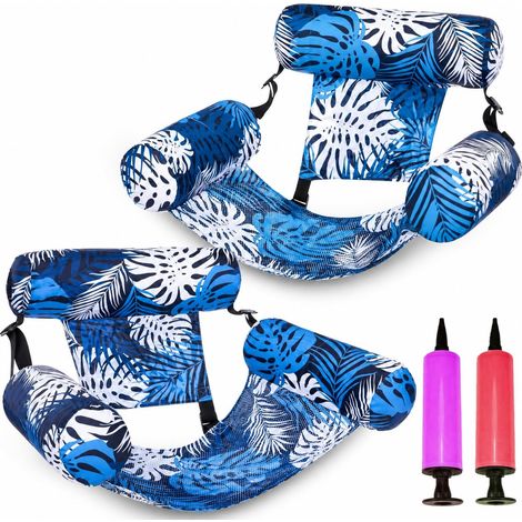 Bouée Piscine Gonflable Adultes,Matelas Piscine Gonflable Dossier Inclinable,Fauteuil Gonflable de Bouée,Fauteuils Flottants Confortables,Idéal Été,Fêtes,Plage,Vacances (1/5)