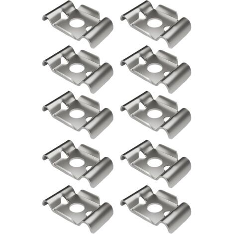 Attaches Pour Grillage  Acier Inoxydable 10 Pièces Attache Pour Fil Rigide  Support Étagère & Fixation Extérieur Jardin Cour Ferme Allée Terrasse (1/5)