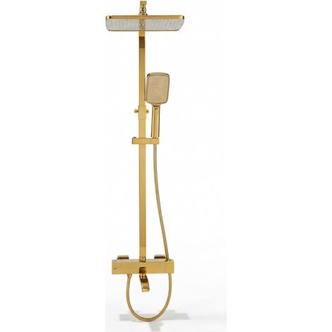 Set doccia termostatico oro C-4 barra quadrata bloccaggio di