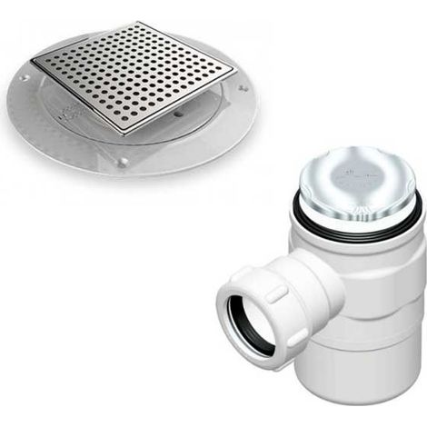 AKW Stainless Steel SFWA Waste Adaptor For Tiles with 50mm Gravity Waste (1/2)