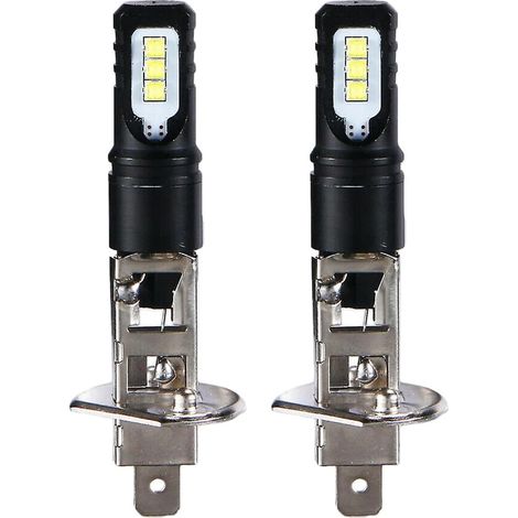 Kit de 2 ampoules LED H1 6000k blanc ultra brillant 6000lm pour feux de jour (feux de route) (1/5)
