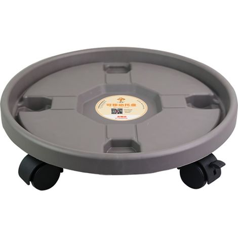 Lot roulant renforcé pour pot de fleurs en plastique, support de vase rond avec roulettes universelles, plateau mobile pour plante d'intérieur