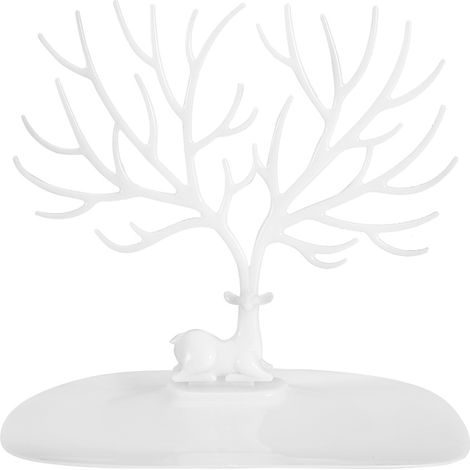 Présentoir à bijoux blanc en forme de bois de cerf, organiseur pour colliers, bracelets et pendentifs (1/5)