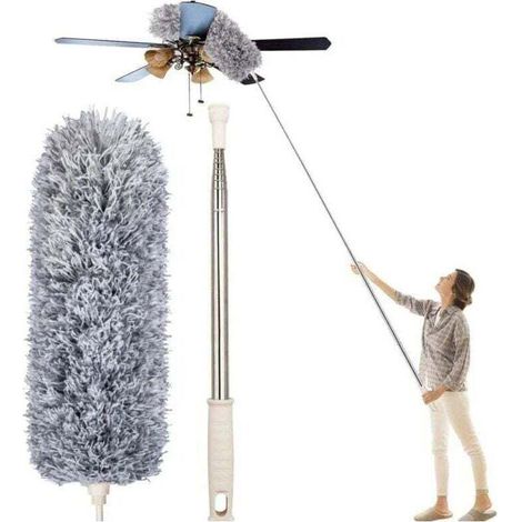 1 pc Plumeau Poussière, Plumeau Microfibre avec Poignée en Acier Inoxydable, Plumeau Extensible de 30 à 100 pour Nettoyer Les Ventilateurs de Plafond, Les Stores, Les plinthes, Les Voitures (1/4)
