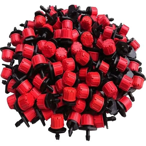 Aspersores de riego por goteo, autolimpiables, compatibles con tuberías de 1/4 de pulgada, 100 unidades. (1/2)