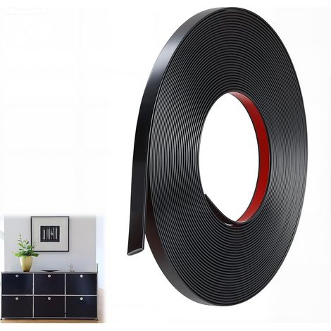 12M Moulure Adhesive Noir Mat Baguette de Finition Pvc Moulure Flexible Convient à Cadres de Miroirs, Fenêtres, Murs, Sols, Armoires, Plafonds, Bords de Carreaux (1/5)