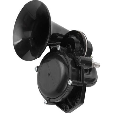 Klaxon d'escargot universel noir Fanfare 12/24V 120dB trompette d'air pour voiture camion Bus Van Train (1/4)