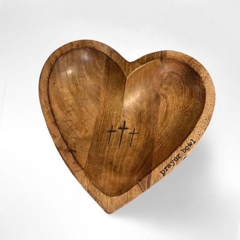 Bol En Forme De Coeur - Bois Massif - 24 x 24 x 5 cm - Pour Fruits Pain Décor De Table - Cadeau Pour La Fête Des Mères - 1 Pièce (1/4)