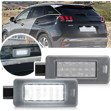 luces LED para matrícula para Peugeot 207CC 208 308 II 308CC 508 2008 3008 5008 Para Citroën C3 C5 III C4 Cactus Picasso II Grand Picasso II, luces para matrícula para Peugeot 3008 (1/4)