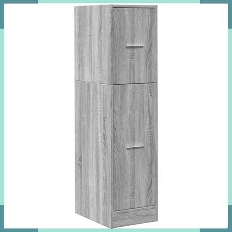 855165 Armoire apothicaire sonoma gris 30x41x118 cm bois d'ingénierie (1/5)