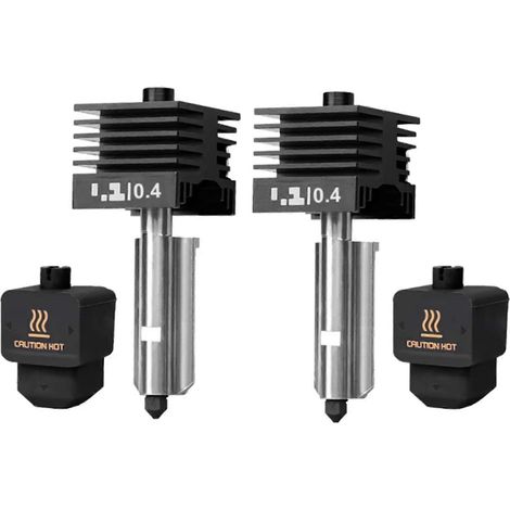 Kit de boquillas de acero endurecido de 0,4 mm + 0,4 mm para extrusor Bambu Lab H2D H2S H2C para impresoras 3D Bambu Lab A1 A1 Mini (piezas para impresoras 3D)