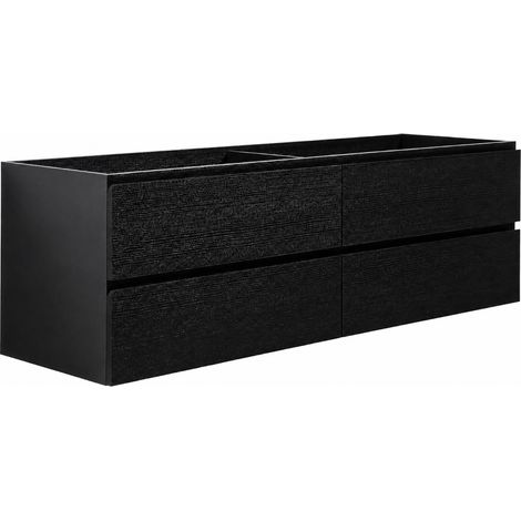 Waschbeckenunterschrank Angela 140cm - Schwarz Holz - Unterschra