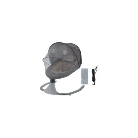 Berceaux électriques pour bébé, Transat bébé,berceau à bascule apaisant pour bébé avec prise USB,Balançoire à 4 vitesses,Avec télécommande,Bluetooth Music,gris (1/5)