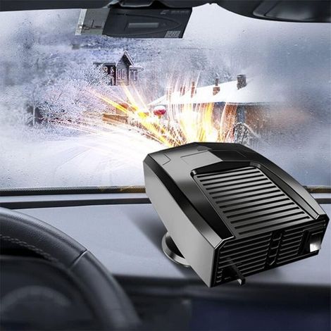 Auto-Enteisungsheizung, Auto warm 180W Stecker Zigarettenanzünder 12V Mini Portable 2 in 1 Funktion, 360 ° Einstellbar Schwarz (1/5)