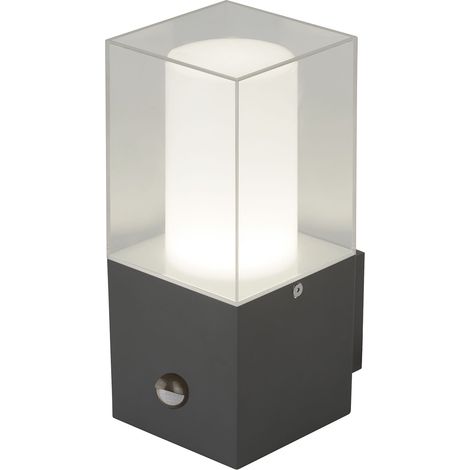 Searchlight Outdoor - Lampada con sensore da esterno a 1 luce grigio scuro, bianco IP44, E27 (1/5)