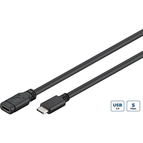 USB-C 3.2 Gen 1 Kabel 0,5 m USB C Schwarz Silber (1/2)