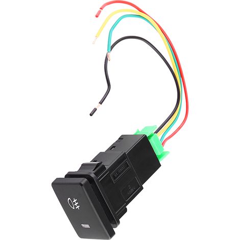 Interrupteur antibrouillard 12V 4 broches pour Toyota, bouton phare anti-brouillard ON/OFF avec témoin jaune, adapté au tableau de bord. (1/5)