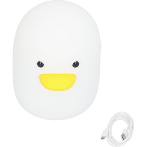 Veilleuse mignonne en forme de canard, lampe de nuit USB en silicone avec minuterie pour la maison, la table de chevet ou le salon. (1/5)